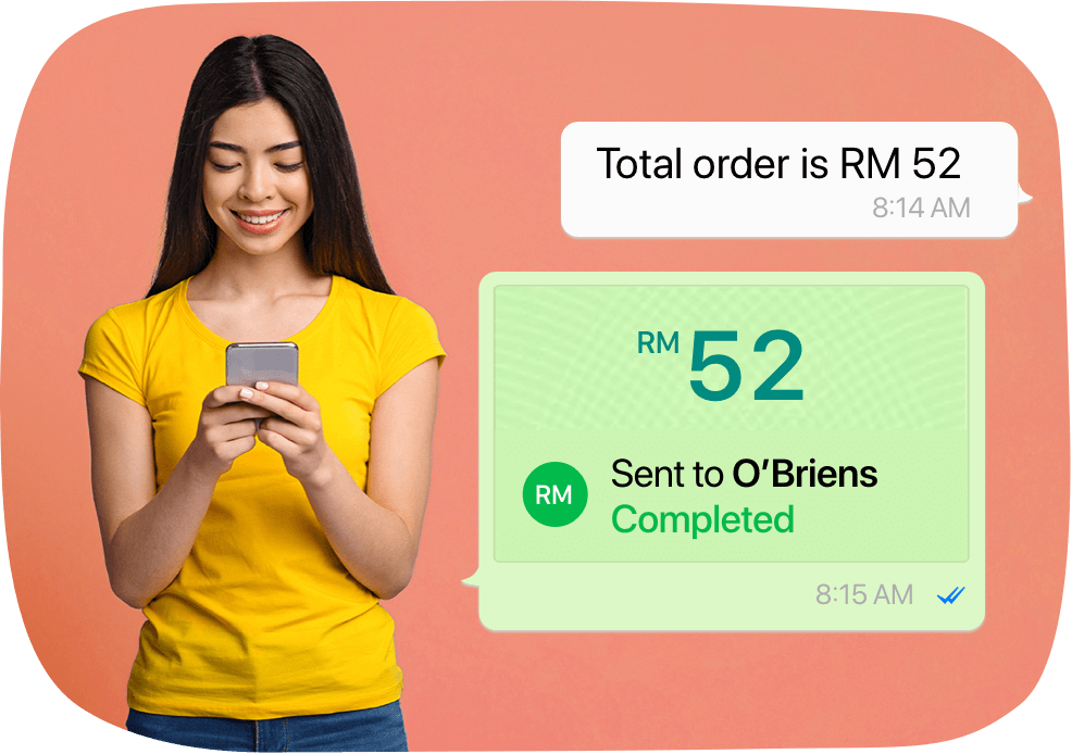 Payment confirmation in chat